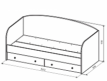 Кровать Сканди с ящиками ДКД 2000.1 